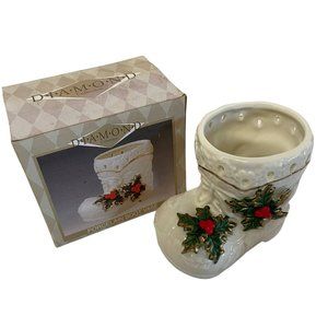 Diamond Collection Porcelain Boot Vase‎ White